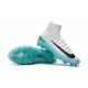 Chaussure de Cristiano Ronaldo Nike Mercurial Superfly 5 FG Blanc Bleu Noir