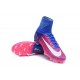 Chaussure de Cristiano Ronaldo Nike Mercurial Superfly 5 FG Rose Bleu Blanc