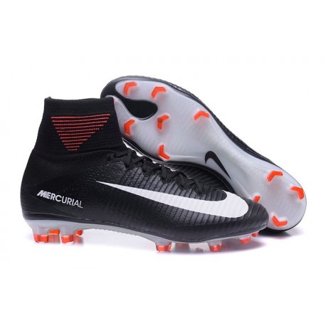 2017 Chaussures de Football Nike Mercurial Superfly V FG - Noir Blanc Rouge