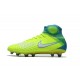 Chaussures Foot Nike Magista Obra II Tech Craft FG - Volt Blanc Bleu Chlore