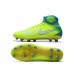 Chaussures Foot Nike Magista Obra II Tech Craft FG - Volt Blanc Bleu Chlore