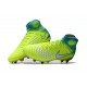 Chaussures Foot Nike Magista Obra II Tech Craft FG - Volt Blanc Bleu Chlore