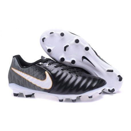 Nike Tiempo Legend VII FG - Chaussures de Football pour Hommes Noir Blanc