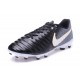 Nike Tiempo Legend VII FG - Chaussures de Football pour Hommes Noir Blanc