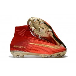 Chaussures de Foot Pas Cher Nike Mercurial Superfly V FG - Rouge Or