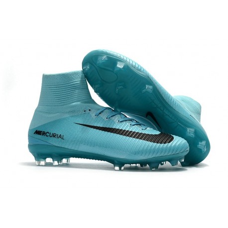 Chaussures de Foot Pas Cher Nike Mercurial Superfly V FG - Bleu Noir