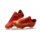 Nouveau Chaussures de Foot Nike Mercurial Vapor 11 FG CR7 Or Rouge