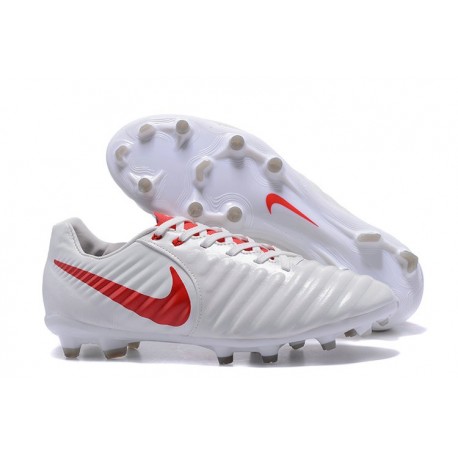 Nike Tiempo Legend VII FG - Chaussures de Football pour Hommes Blanc Rouge