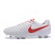 Nike Tiempo Legend VII FG - Chaussures de Football pour Hommes Blanc Rouge