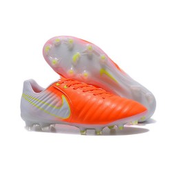Nike Tiempo Legend VII FG - Chaussures de Football pour Hommes Orange Blanc