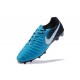 Nike Tiempo Legend VII FG - Chaussures de Football pour Hommes Bleu Blanc Noir