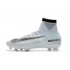 Chaussures de Foot Pas Cher Nike Mercurial Superfly V FG - CR7 Blanc Teinte Bleu