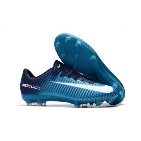 Chaussures de Foot Nike Mercurial Vapor XI FG Bleu Blanc