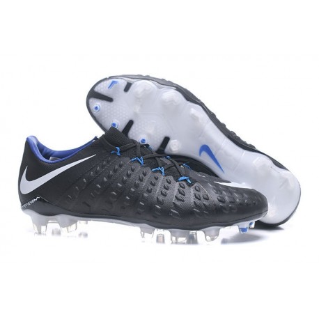 Nouveau Nike Crampons Hypervenom Phantom III FG Noir Blanc Bleu