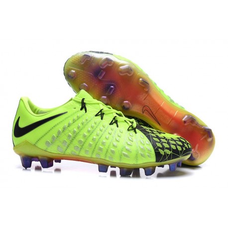 Nouveau Nike Crampons Hypervenom Phantom III FG Noir Vert Orange