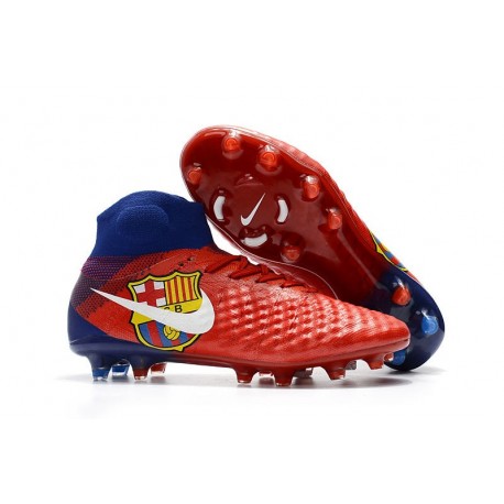 Chaussures de Foot Nike Magista Obra II FG Barcelona Rouge Bleu