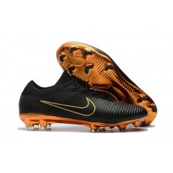 Nike Mercurial Vapor Flyknit Ultra FG - Crampons Nouveau Nike Or Noir