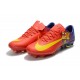 Nouveau Chaussures de Foot Nike Mercurial Vapor 11 FG Barcelona Rouge Bleu Jaune