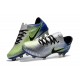 Nike Mercurial Vapor Flyknit Ultra FG - Crampons Nouveau Nike Argent Bleu