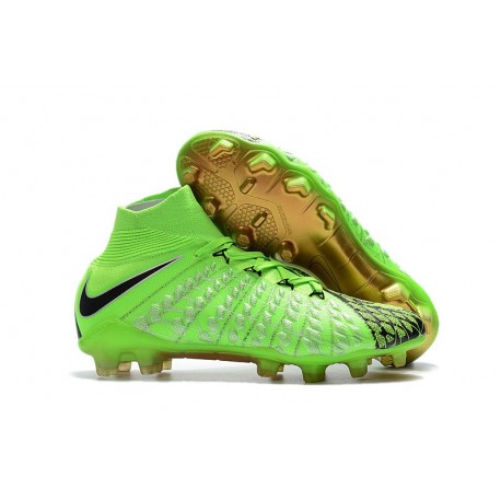 Chaussure Hypervenom Phantom III ACC DF EA FG pour Hommes Vert Noir Or