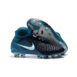 Crampons De Foot Nike Magista Obra 2 FG ACC Blanc Bleu Noir