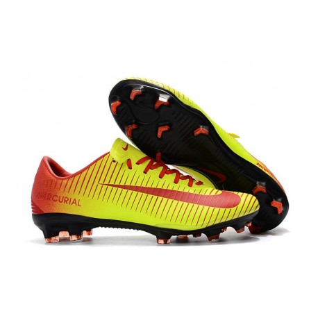 Chaussures de Foot Nike Mercurial Vapor XI FG Rouge Jaune