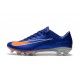 Nouveau Chaussures de Foot Nike Mercurial Vapor 11 FG Bleu Orange Argent