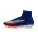 Chaussures de Foot Pas Cher Nike Mercurial Superfly V FG - Bleu Royal Chrome Carmin