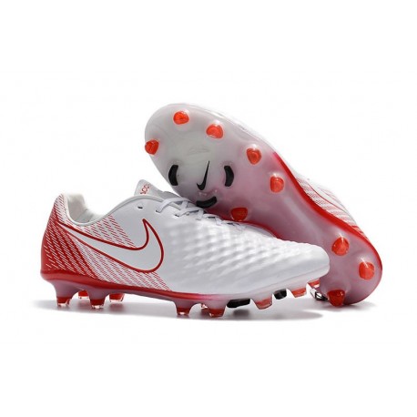 Chaussures De Football - Nike Magista Opus II FG - Blanc Rouge
