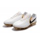 Nouvelles Crampons pour Hommes - Nike Tiempo Legend VII FG Blanc Or Noir