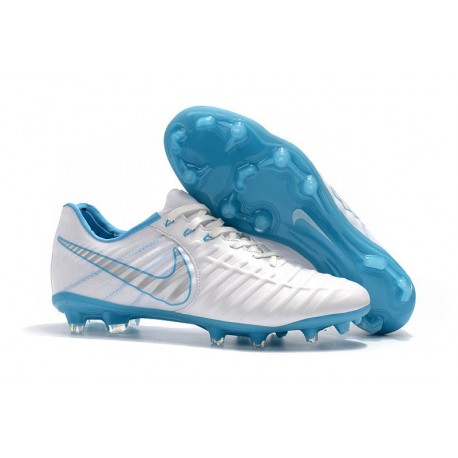 Nouvelles Crampons pour Hommes - Nike Tiempo Legend VII FG Blanc Bleu