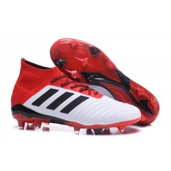 Chaussures de Football Pour Hommes - adidas Predator 18.1 FG Blanc Noir Rouge