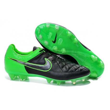 Nike Tiempo Legend V FG terrain sec - Chaussures Pas Cher - Vert Noir