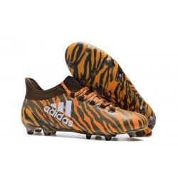 2018 Chaussures de Football - Adidas X 17.1 FG Orange Vif Olive