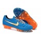 Chaussure de Football Nike Tiempo Legend FG - Bleu Orange Blanc