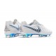 Nouvelles Crampons pour Hommes - Nike Tiempo Legend VII Elite FG Blanc Gris Métallique Bleu Héros