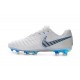 Nouvelles Crampons pour Hommes - Nike Tiempo Legend VII Elite FG Blanc Gris Métallique Bleu Héros