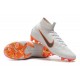 Chaussures football Nike Mercurial Superfly VI 360 Elite FG pour Hommes Blanc Gris Métallique Orange Total