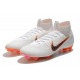 Chaussures football Nike Mercurial Superfly VI 360 Elite FG pour Hommes Blanc Gris Métallique Orange Total