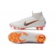 Chaussures football Nike Mercurial Superfly VI 360 Elite FG pour Hommes Blanc Gris Métallique Orange Total