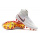 Crampons De Foot Nike Magista Obra 2 FG ACC Blanc Gris Métallique Carmin