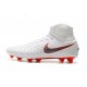 Crampons De Foot Nike Magista Obra 2 FG ACC Blanc Gris Métallique Carmin