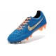 Chaussure de Football Nike Tiempo Legend FG - Bleu Orange Blanc