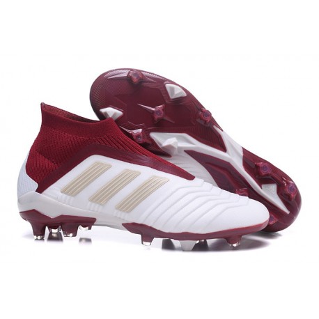 Chaussures de Football 2018 - adidas Predator 18+ FG Blanc Rouge