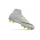 Chaussure Hypervenom Phantom III Elite DF FG pour Hommes Blanc Gris Métallique Volt