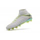 Chaussure Hypervenom Phantom III Elite DF FG pour Hommes Blanc Gris Métallique Volt