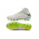 Chaussure Hypervenom Phantom III Elite DF FG pour Hommes Blanc Gris Métallique Volt