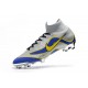 Chaussures football Nike Mercurial Superfly VI 360 Elite FG pour Hommes Argent Bleu Jaune