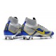 Chaussures football Nike Mercurial Superfly VI 360 Elite FG pour Hommes Argent Bleu Jaune