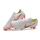 Nouveau Crampons de Football Nike Mercurial Vapor XII Elite FG Blanc Gris Métallique Orange Total